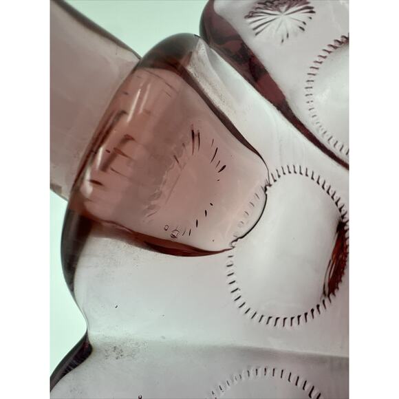 Vintage FENTON Crystal Reverse Stars And Sun, Handled Basket. 1920 Retired. - Picture 8 of 8